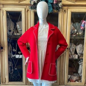 Vintage Fully Fashioned Wool Red Coat
